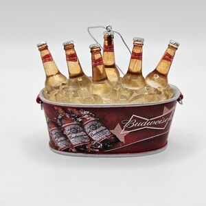 Budweiser Anheuser-Busch Bottles in Ice Bucket Tu Holiday Ornament 2013